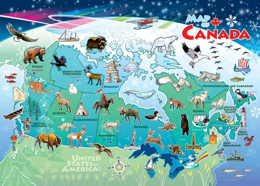 Cobble Hill Canada Map puzzle 35 piese tava harta Canada