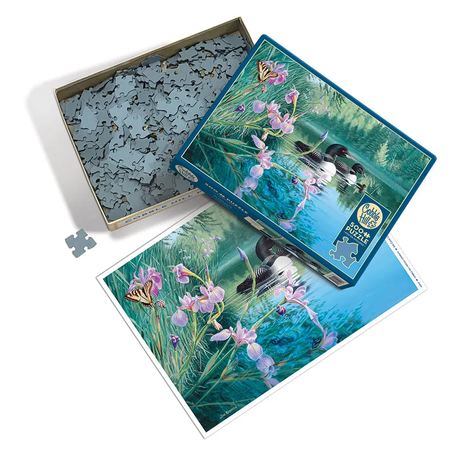 Cobble Hill Iris Cove Loons puzzle 500 piese peisaj lac