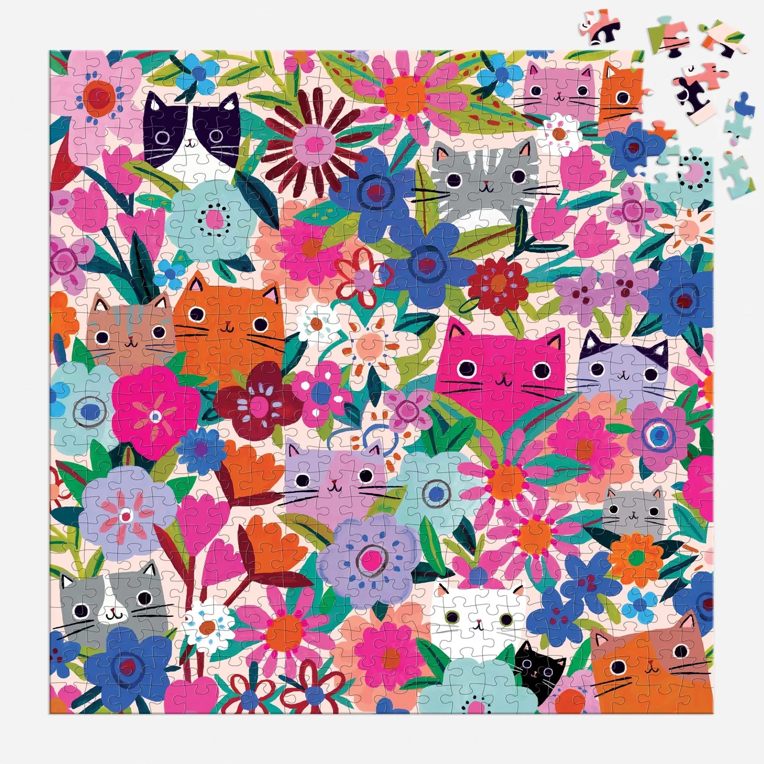 Mudpuppy Blooming Cats puzzle 500 piese familie
