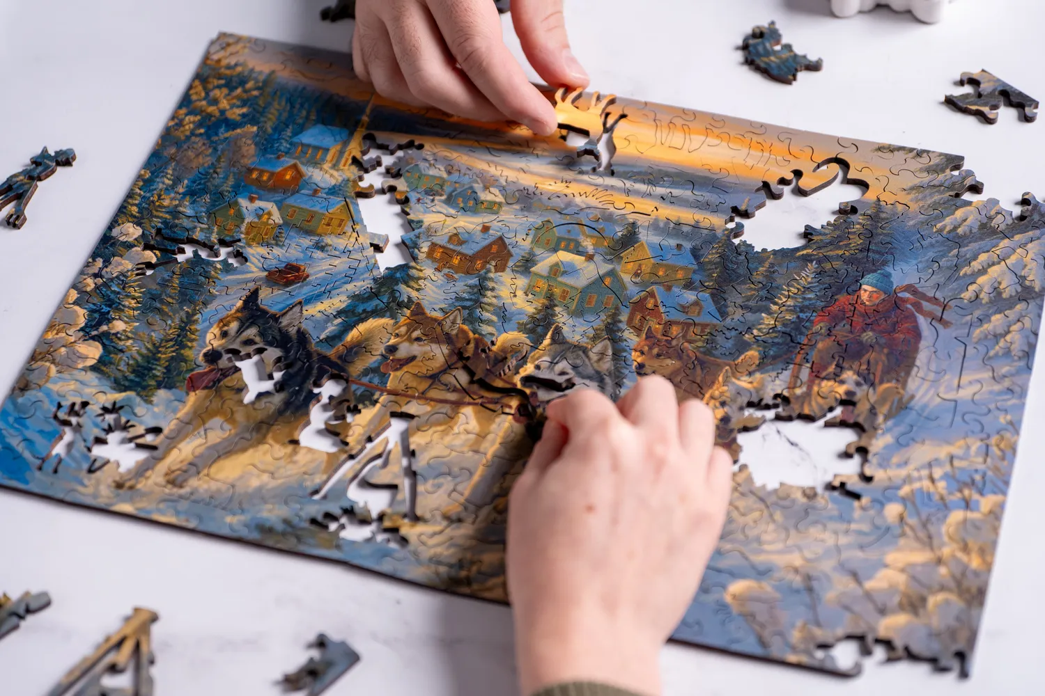 Mosaic Puzzles Snowbound Journey puzzle lemn 50 piese iarna