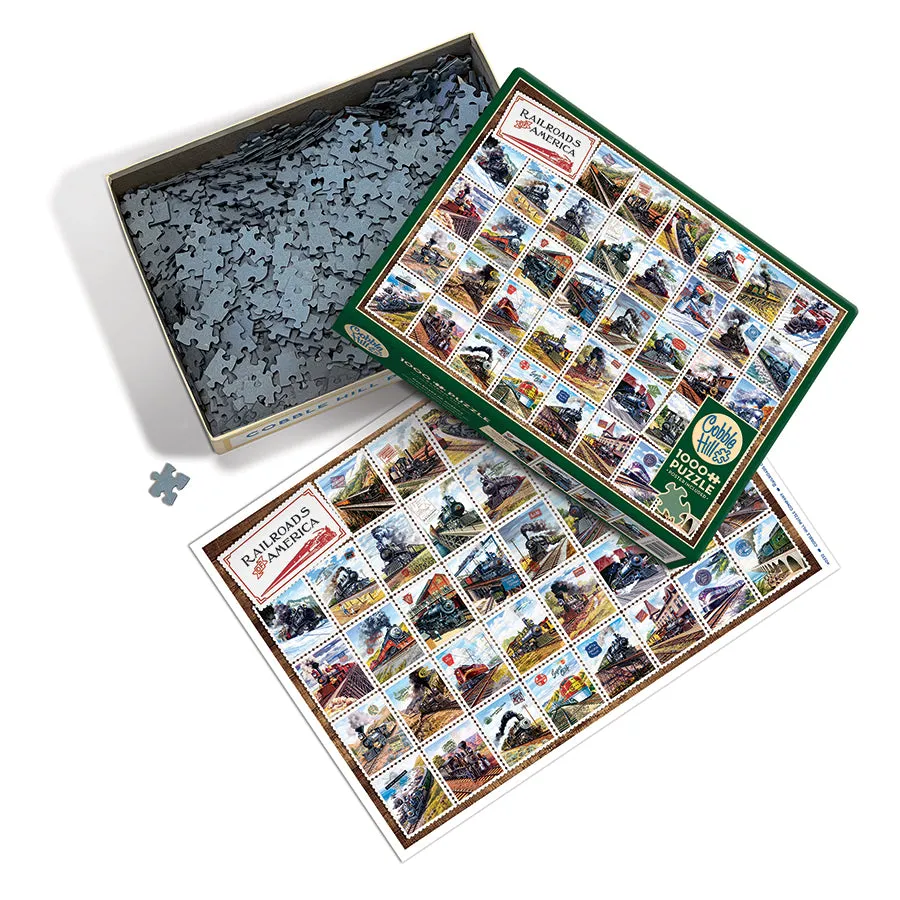 Cobble Hill Railroads of America puzzle 1000 piese trenuri