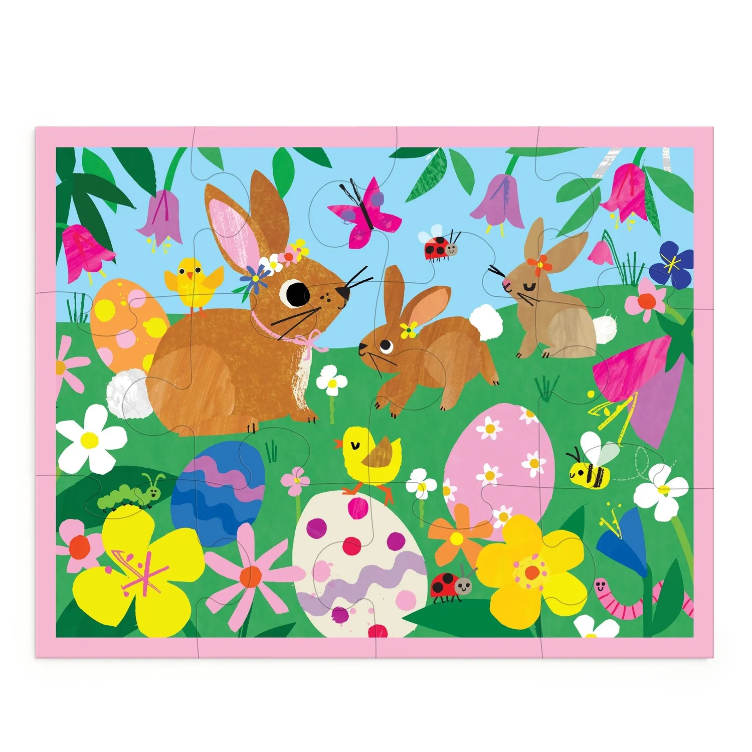 Mudpuppy Spring Bunnies puzzle husă 12 piese 2+ ani
