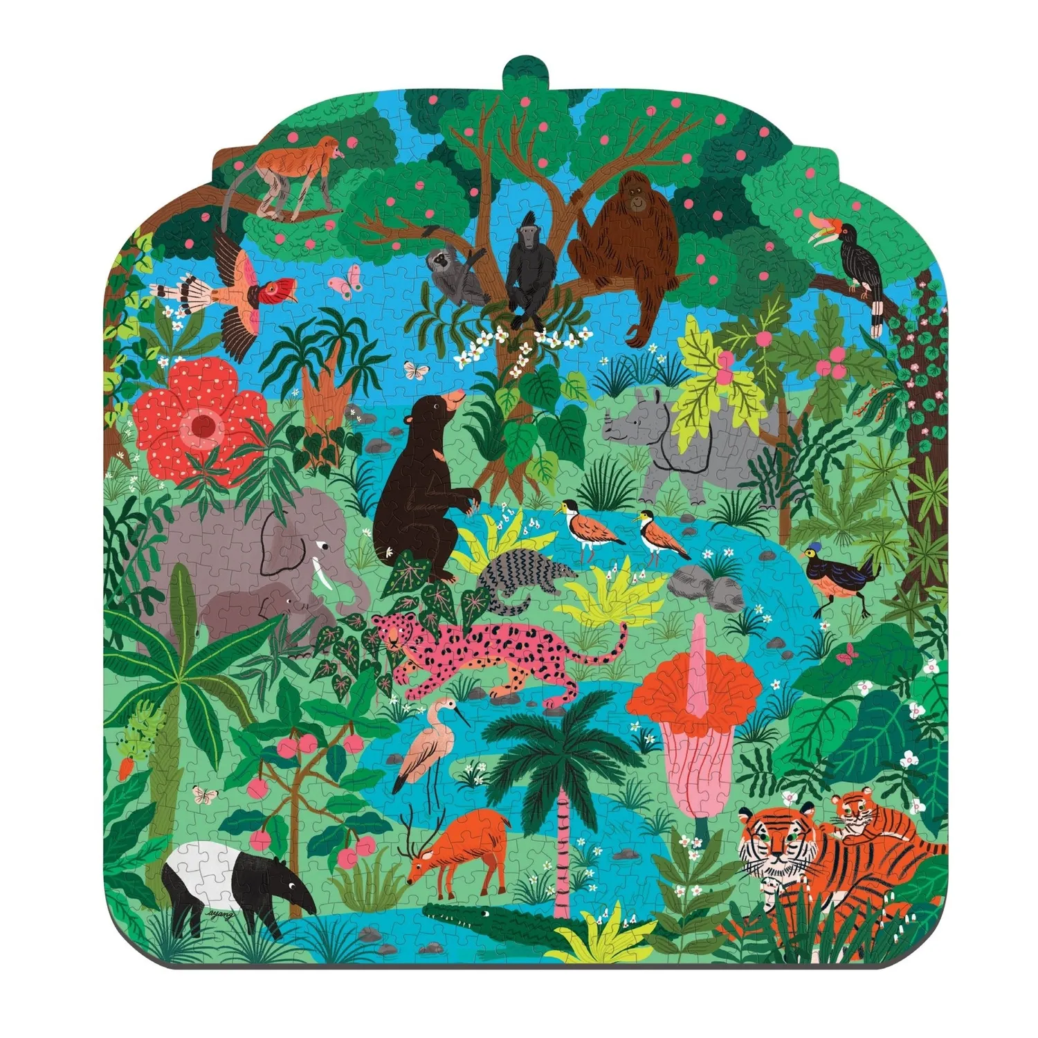 Mudpuppy Rainforest Terrarium puzzle 750 piese contur jungla