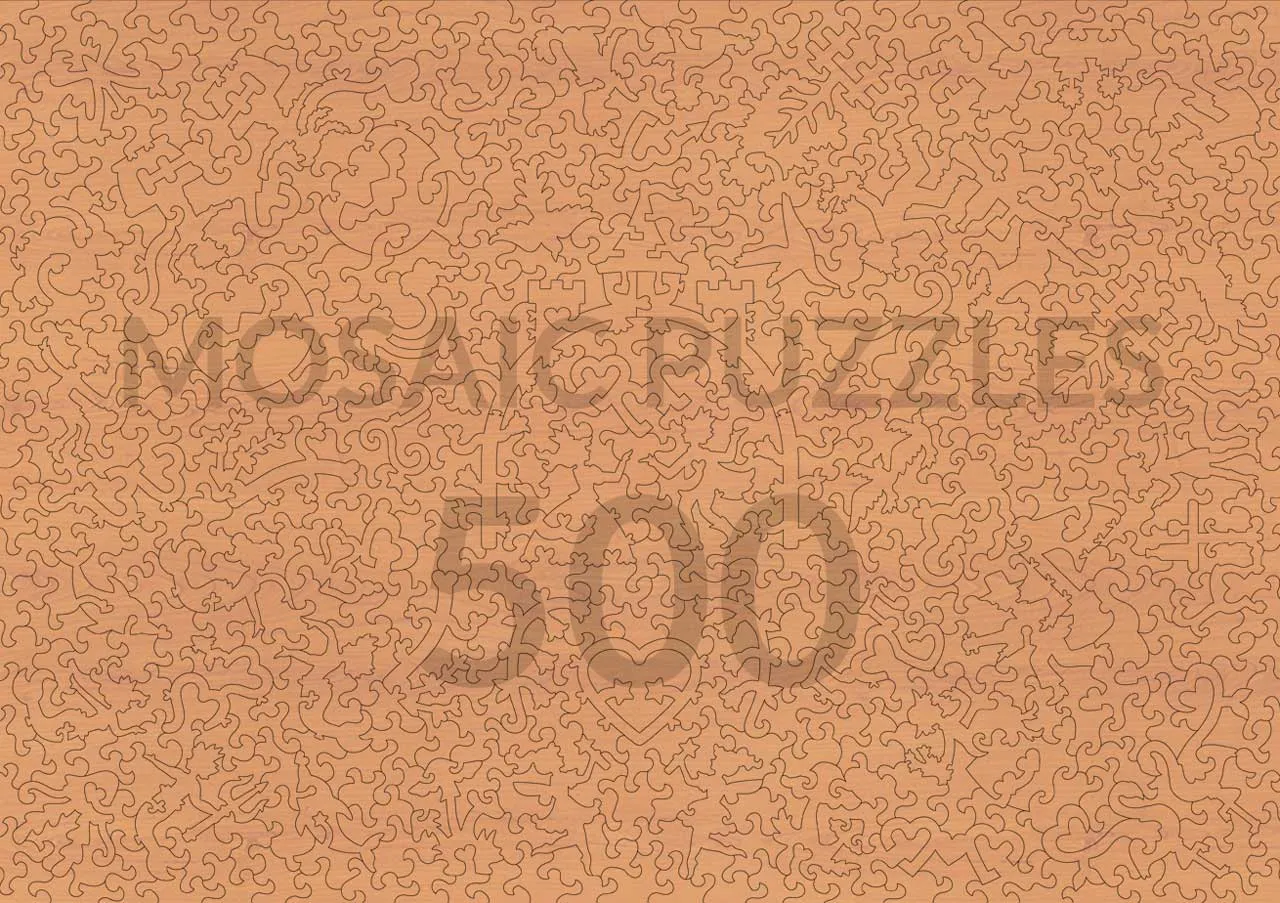 Mosaic Puzzles Love is Sweet puzzle lemn 250 piese inimioare