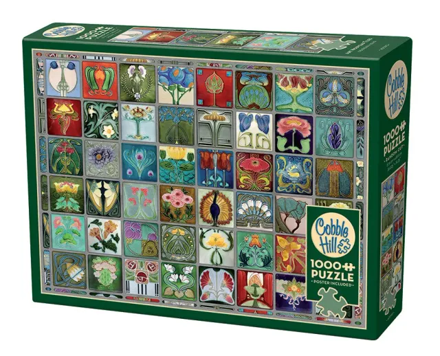 Cobble Hill Art Nouveau Tiles puzzle 1000 piese vitraliu