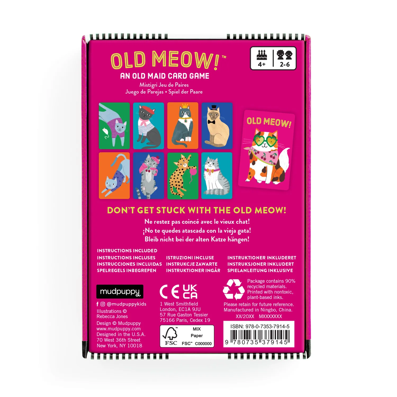 Mudpuppy Old Meow joc cărți 41 cărți pisici