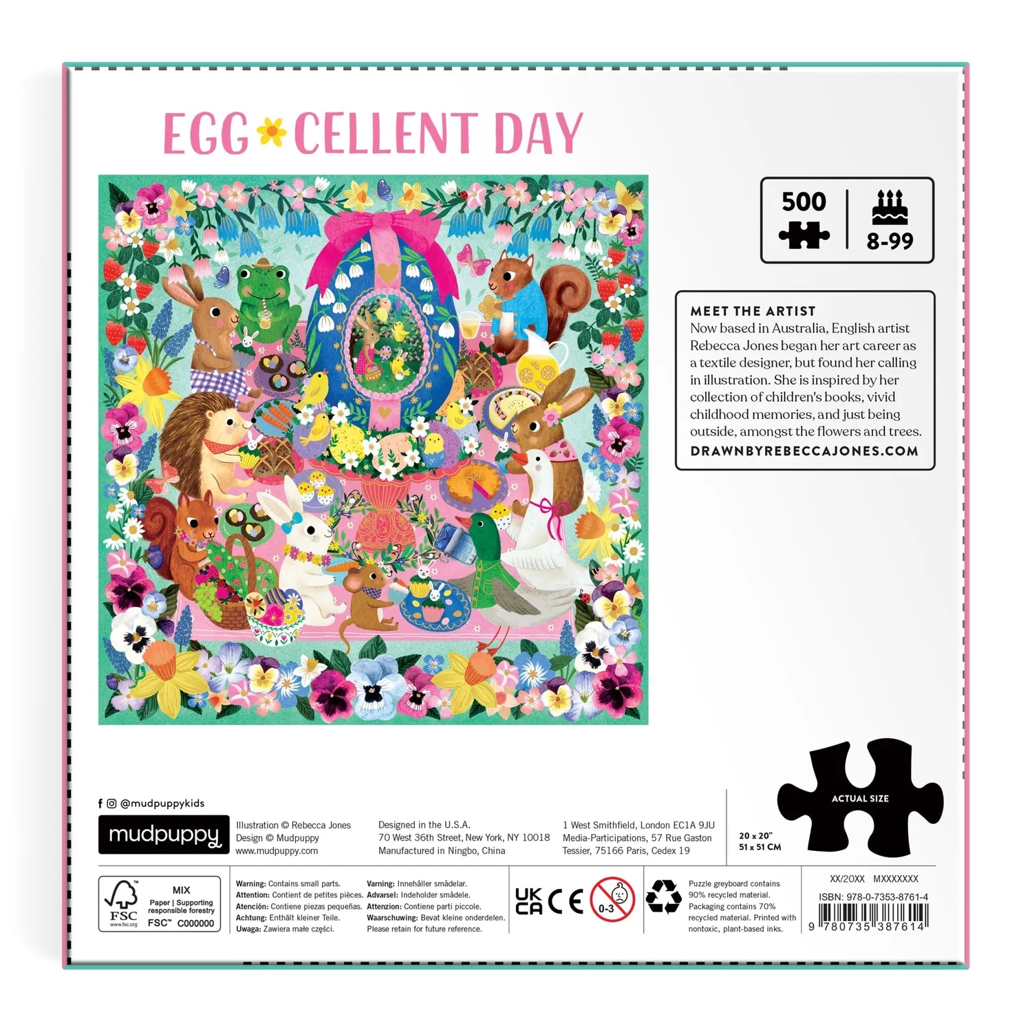 Mudpuppy Egg-cellent Day puzzle 500 piese foil 51x51 cm