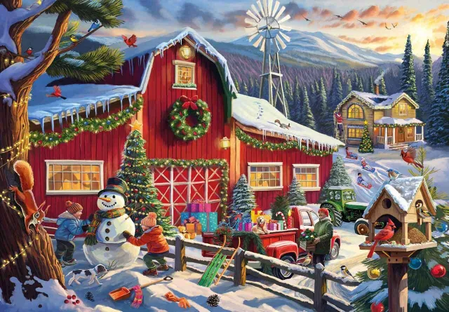 Mosaic Puzzles Countryside Christmas puzzle lemn 500 piese craciun