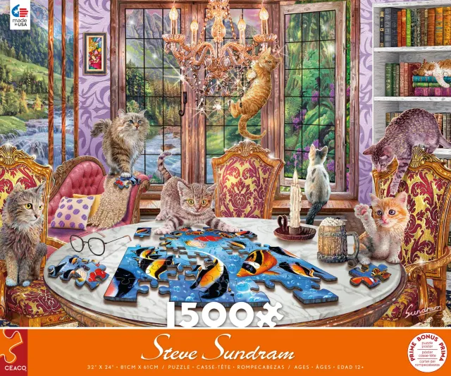 Puzzle Ceaco Puuriosity 1500 piese cu pisici 81x61 cm