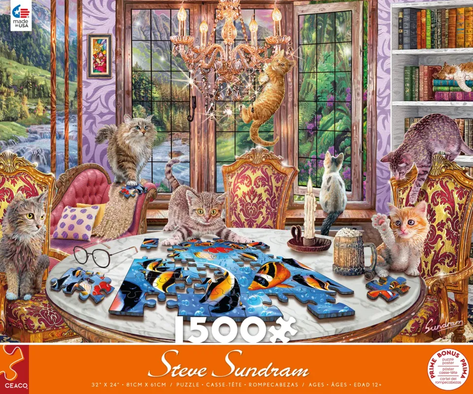 Puzzle Ceaco Puuriosity 1500 piese cu pisici 81x61 cm