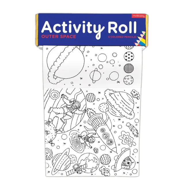Mudpuppy Outer Space rolă activități 1,8 m cu creioane