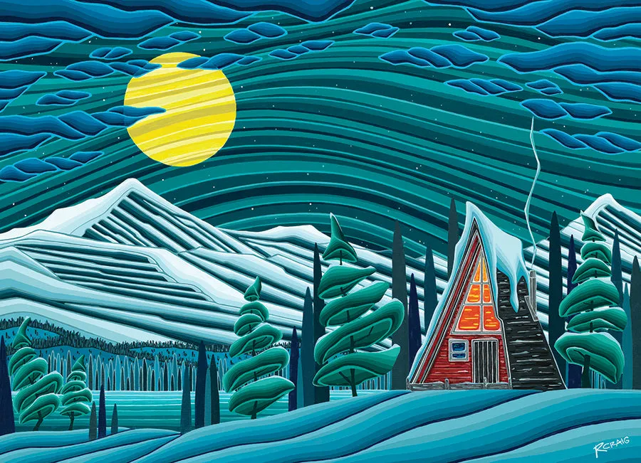 Cobble Hill Winter Tranquility puzzle 1000 piese cabana iarna