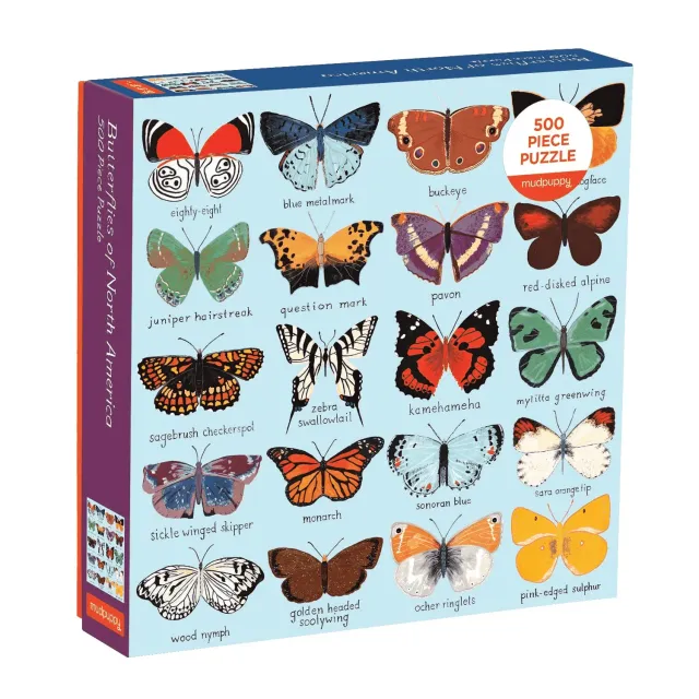 Mudpuppy Butterflies North America puzzle 500 piese fluturi