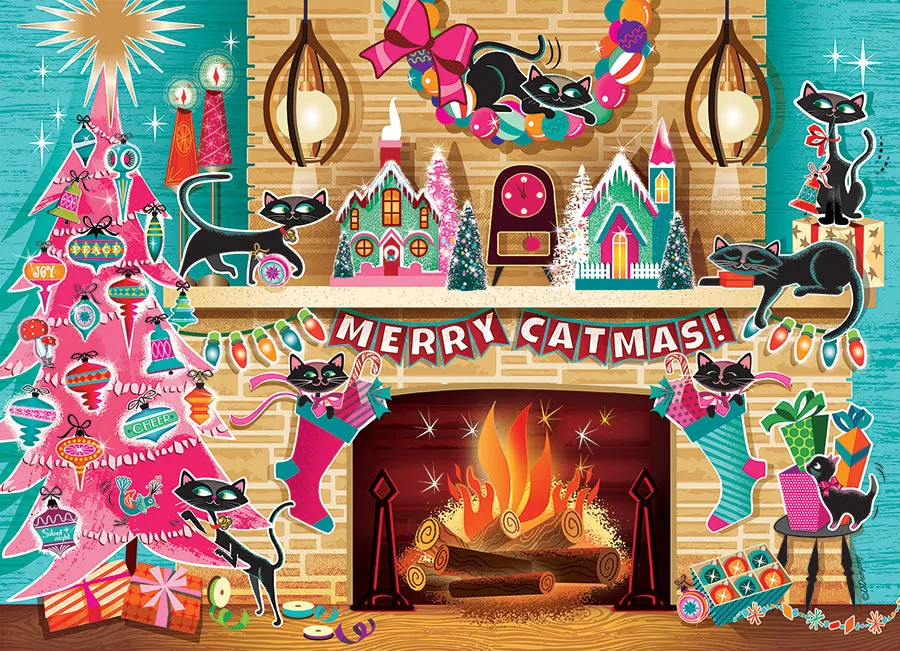 Cobble Hill Merry Catmas puzzle 500 piese Crăciun