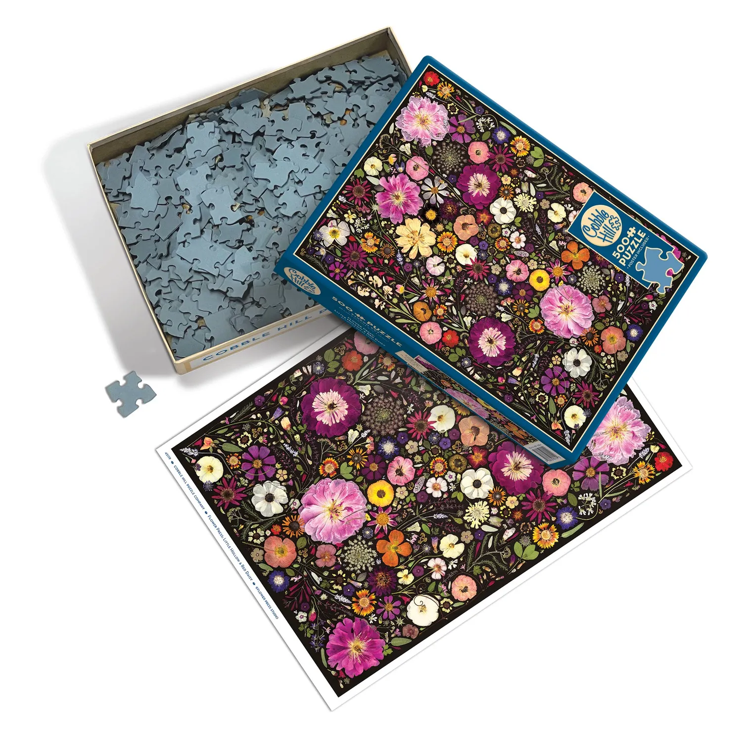 Cobble Hill Flower Press Little Hollow puzzle 500 piese flori