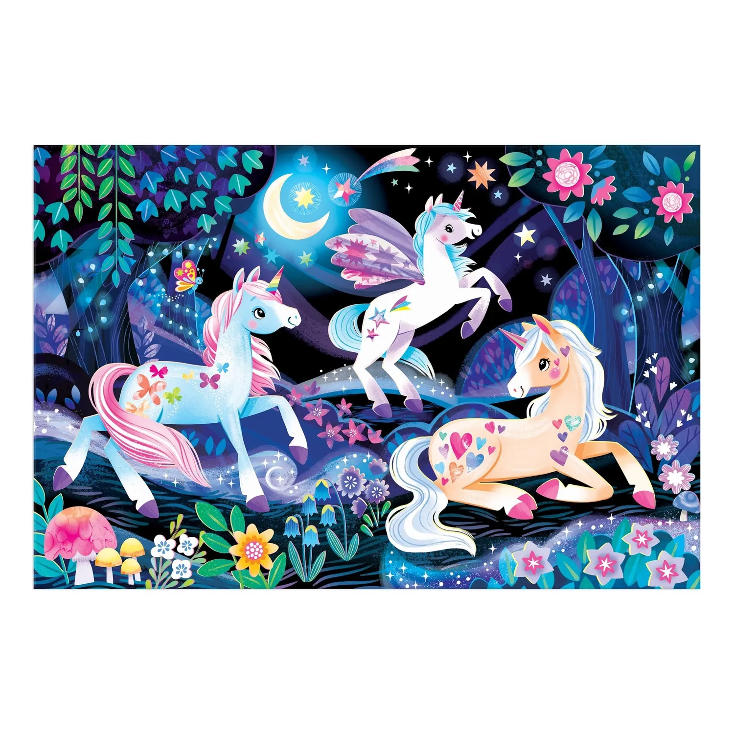 Mudpuppy Unicorn Dreams 100 puzzle 100 piese fosforescent