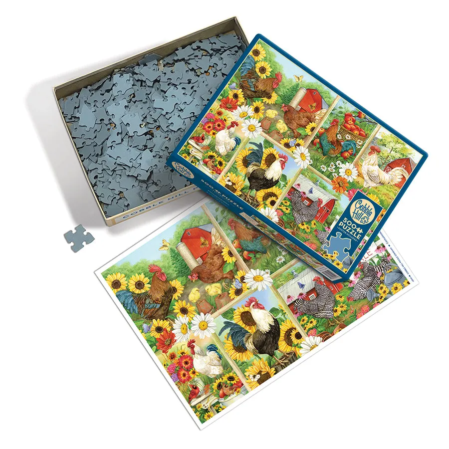 Cobble Hill Cockadoodledo puzzle 500 piese cocosi