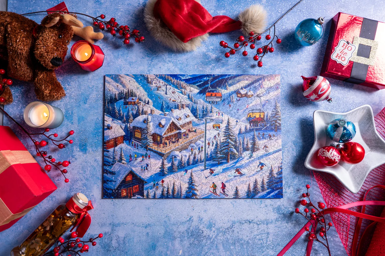 Mosaic Puzzles Ski Chalet Getaway puzzle lemn 1000 piese cabana
