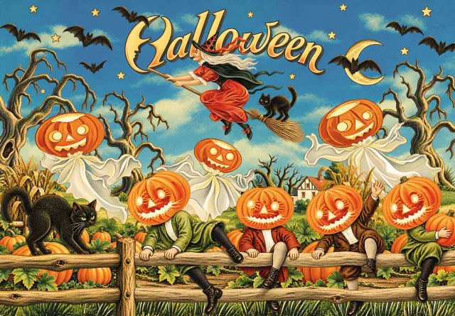 Mosaic Puzzles Halloween Mischief puzzle lemn 500 piese fantasy