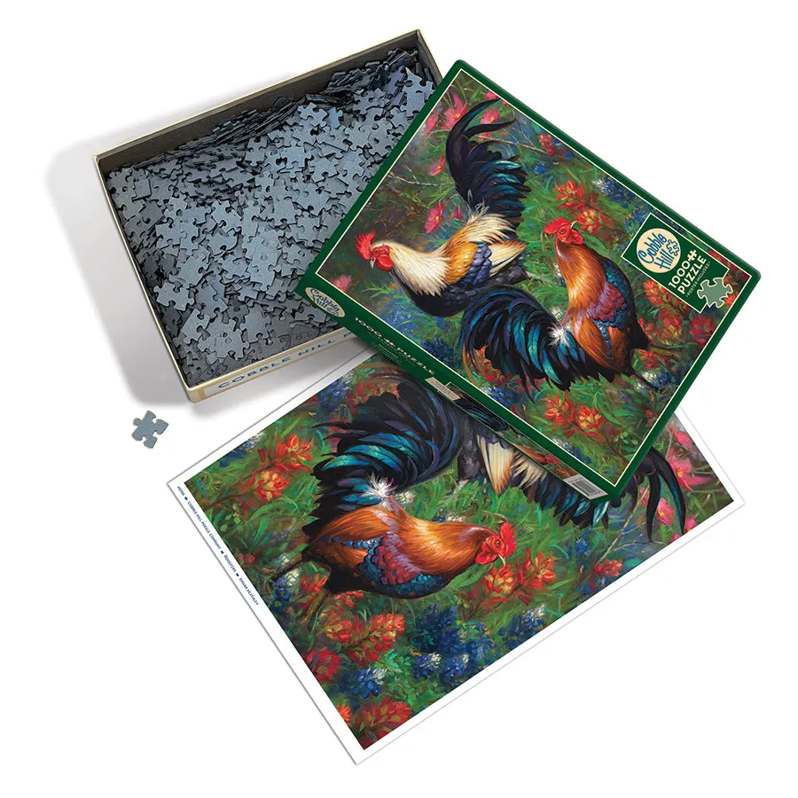 Cobble Hill Roosters puzzle 1000 piese cocoși