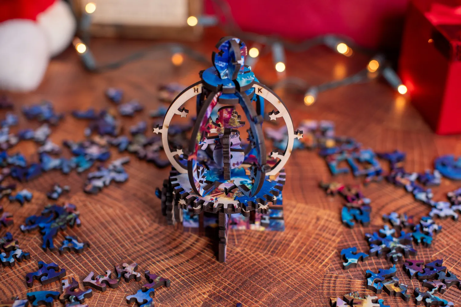 Mosaic Puzzles Mountain Town Christmas Eve puzzle 3D 500 piese