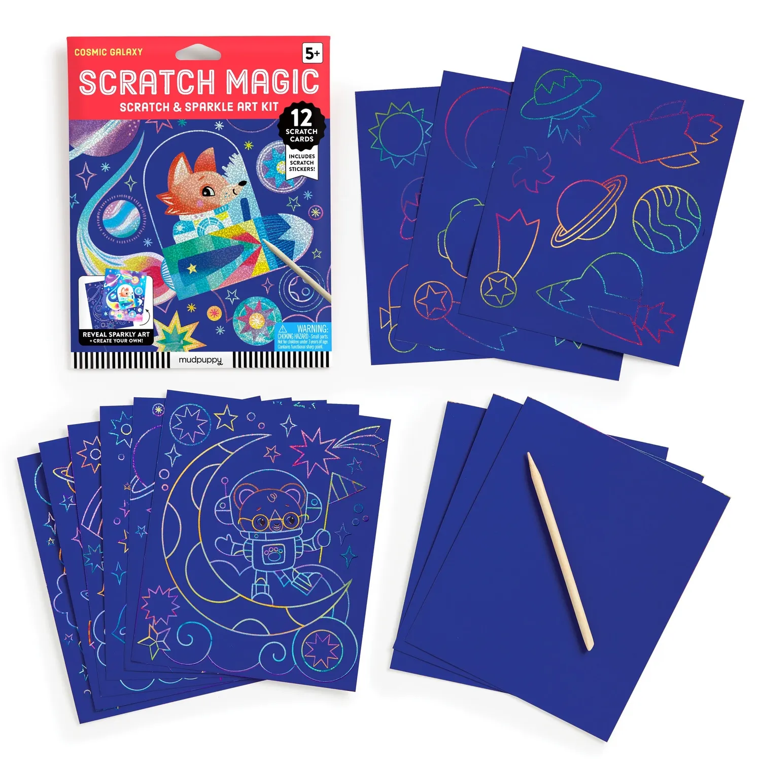 Mudpuppy Cosmic Galaxy Scratch Magic set scratch