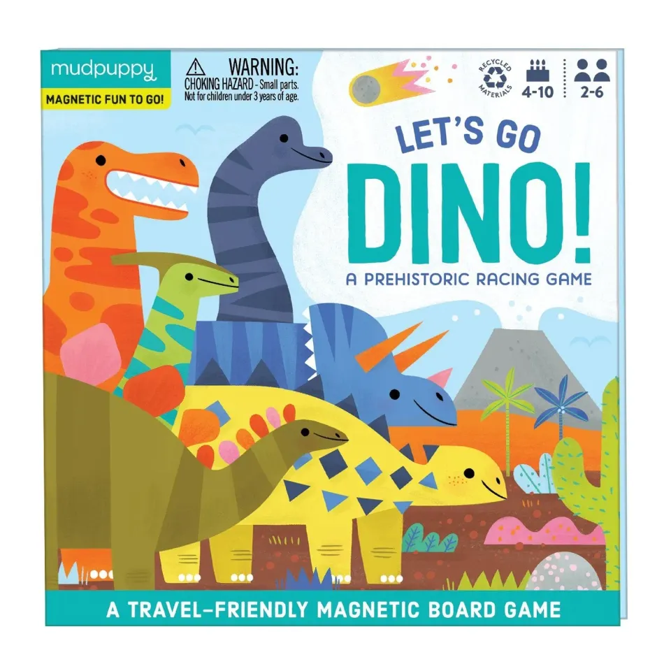 Mudpuppy Let's Go Dinos joc magnetic 2-6 jucatori dinozauri