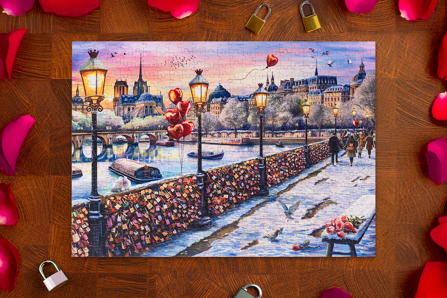 Mosaic Traditions Lovers Bridge puzzle carton 500 piese romantic