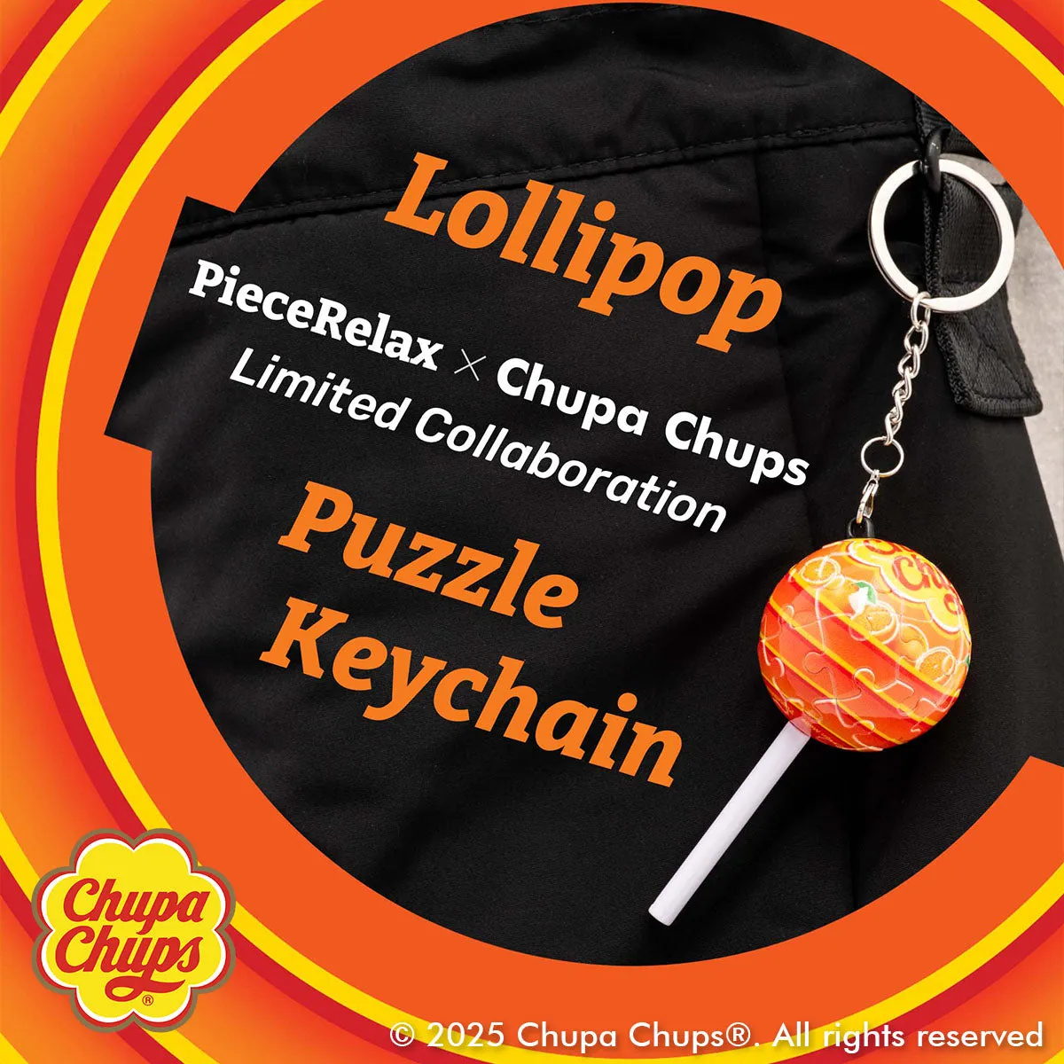 Breloc puzzle PieceRelax Chups Orange A3892 acadea 8,5 cm