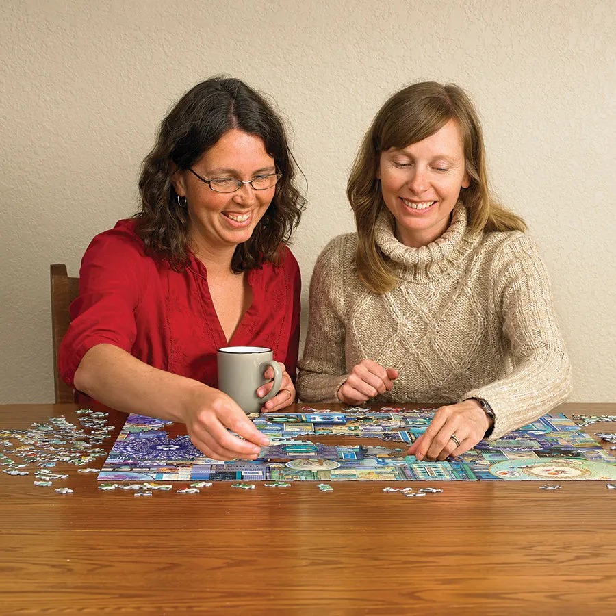Cobble Hill Blue puzzle 1000 piese colaj albastru