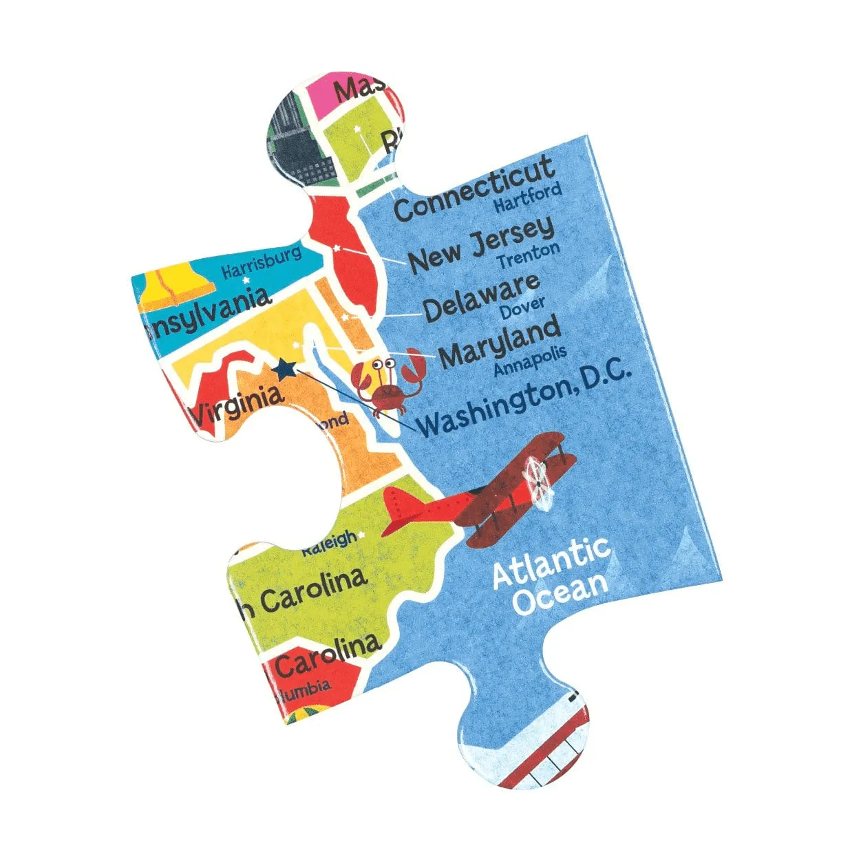 Mudpuppy Map of the U.S.A. puzzle podea 25 piese jumbo