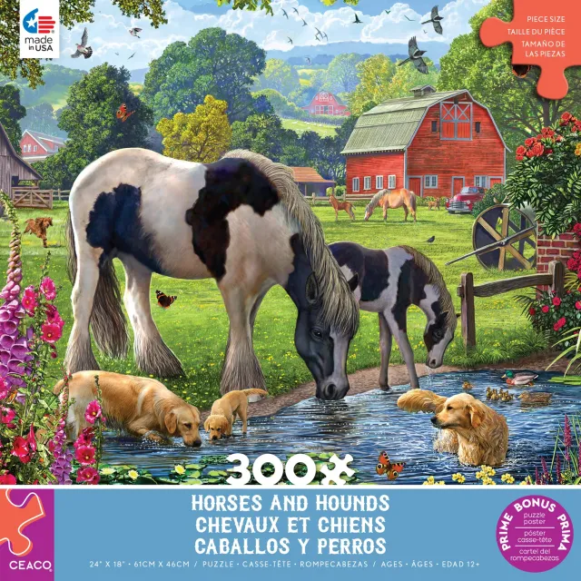 Ceaco Horses & Hounds puzzle 300 piese animale
