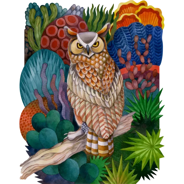 Hidden Piece Puzzles Desert Owl puzzle 605 piese forme neregulate