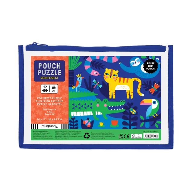 Mudpuppy Rainforest puzzle 12 piese husă voiaj