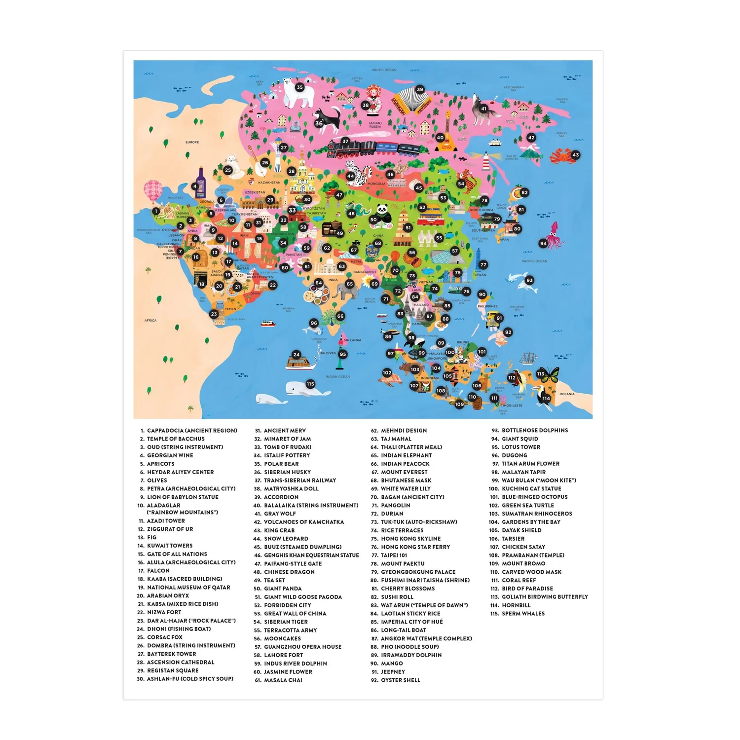 Mudpuppy Map of Asia 70 piese puzzle geografic