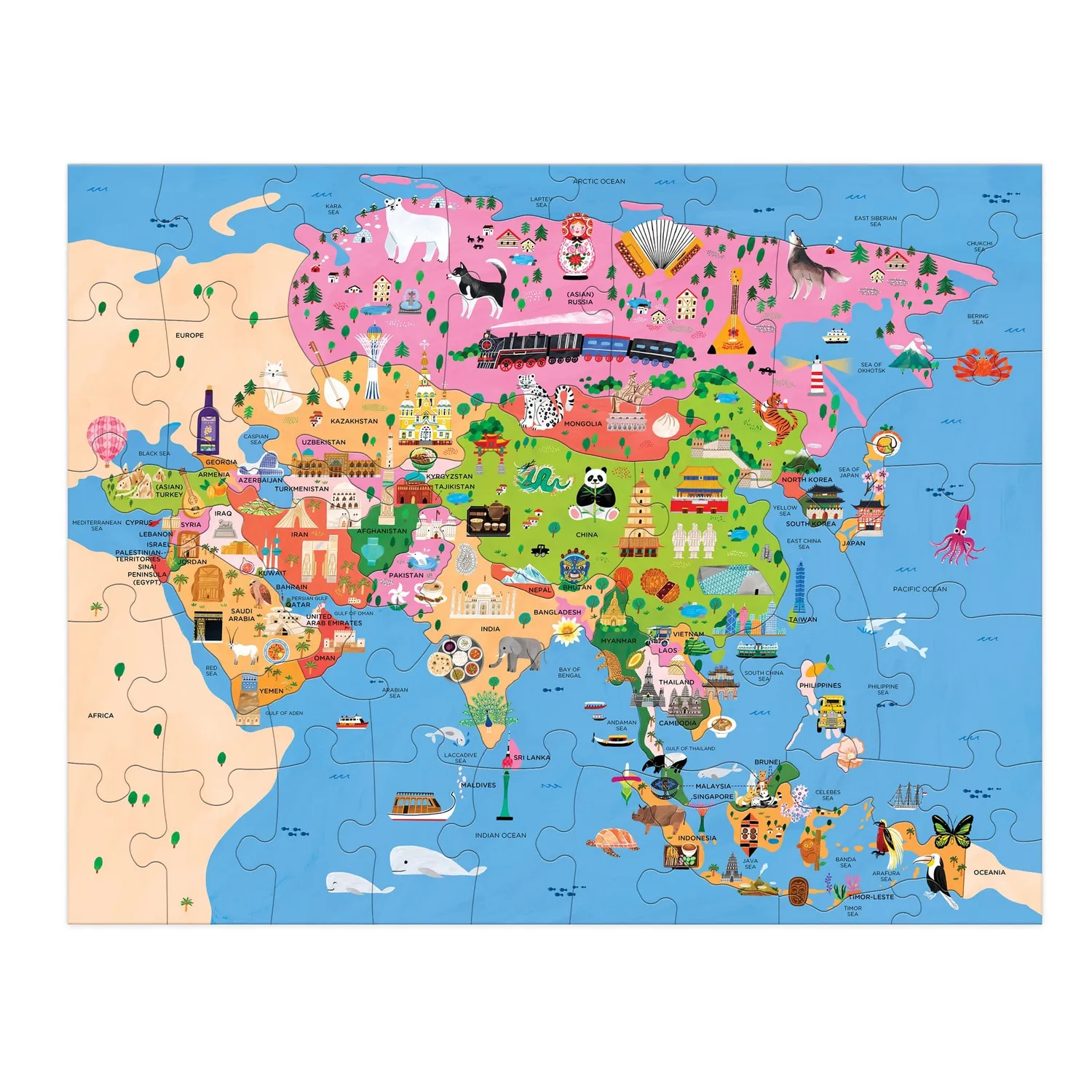 Mudpuppy Map of Asia 70 piese puzzle geografic