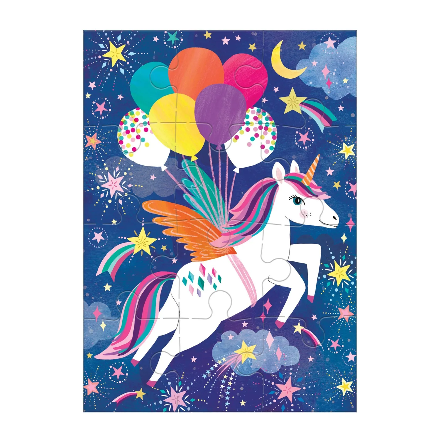 Mudpuppy Unicorn Party puzzle felicitare 12 piese