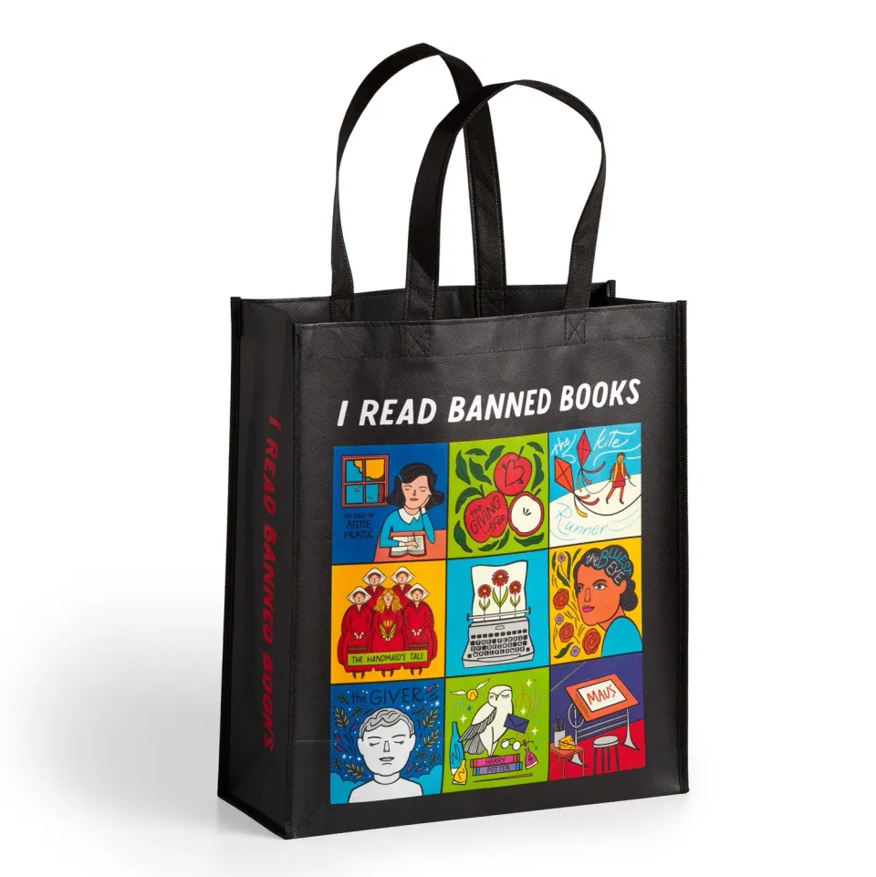 Mudpuppy I Read Banned Books sacoșă reutilizabilă cărți