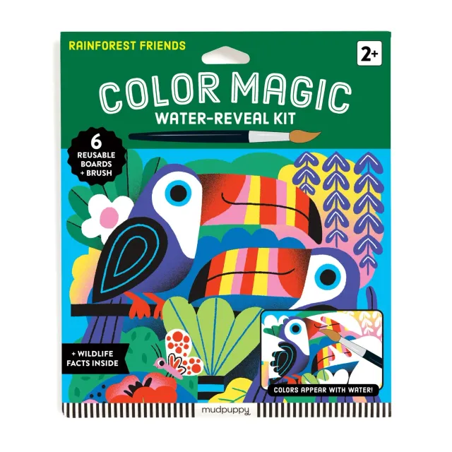 Mudpuppy Rainforest Friends kit acuarela water-reveal