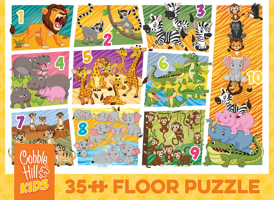 Cobble Hill Animal Count puzzle podea 35 piese cifre