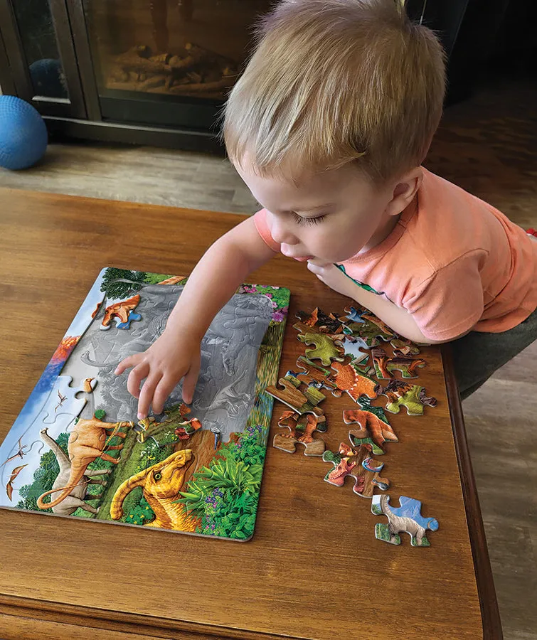 Cobble Hill Triceratops Friends puzzle tavita 35 piese vulcan