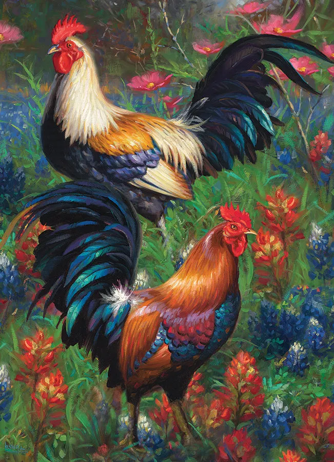 Cobble Hill Roosters puzzle 1000 piese cocoși