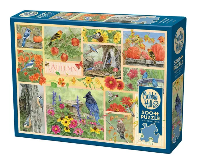 Cobble Hill Garden Birds in Autumn puzzle 500 piese toamnă