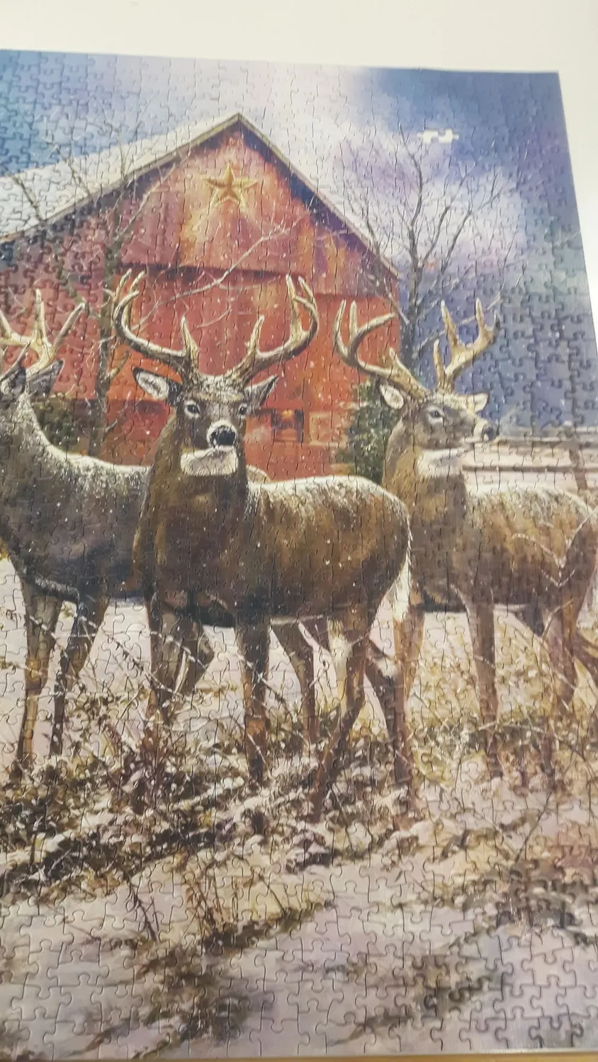 Cobble Hill Three Kings puzzle 1000 piese iarna cerbi