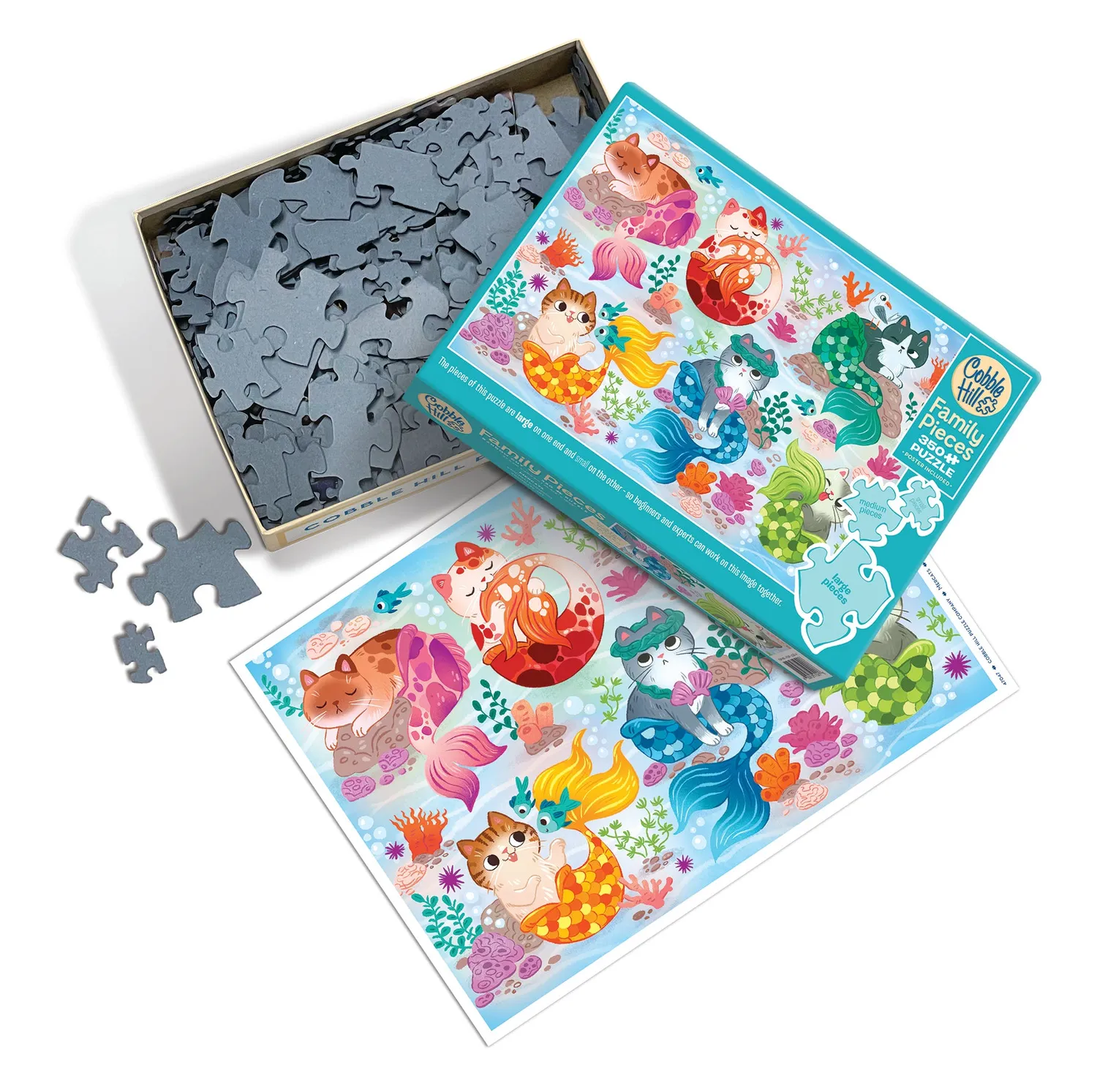 Cobble Hill Mercats puzzle 350 piese familie pisici