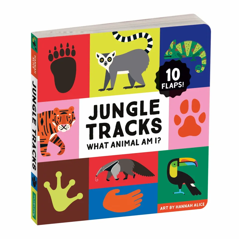 Mudpuppy Jungle Tracks carte cartonată cu clapete