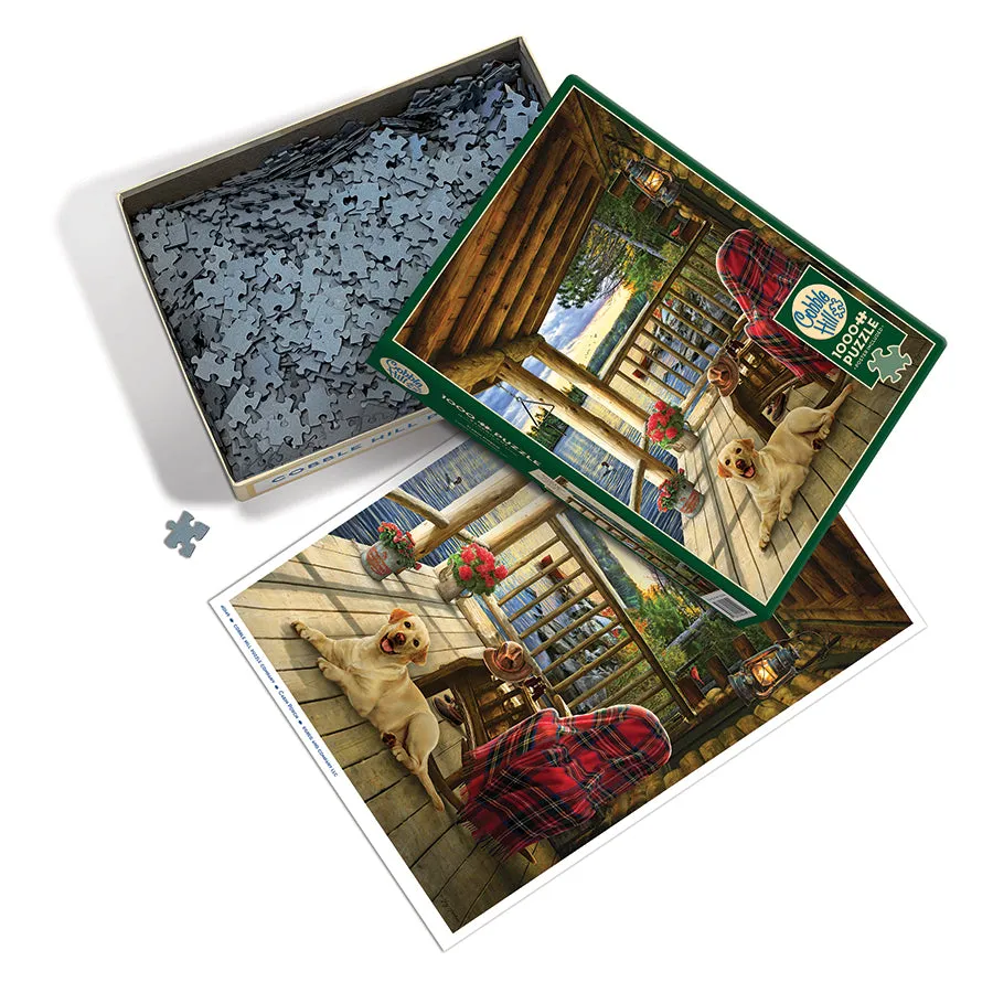 Cobble Hill Cabin Porch puzzle 1000 piese cabana lac
