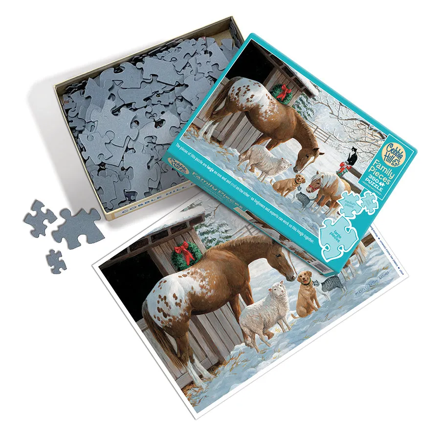 Cobble Hill Winter Barnyard puzzle 350 piese Family