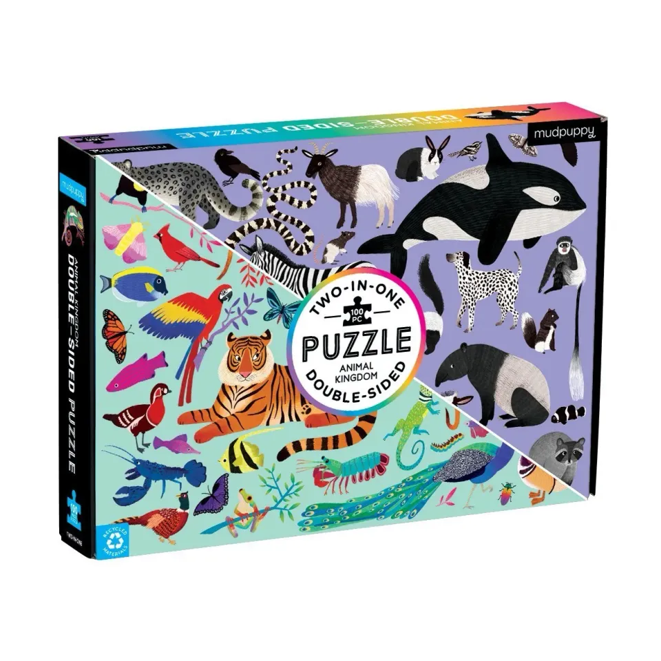 Mudpuppy Animal Kingdom puzzle 100 piese dublu color