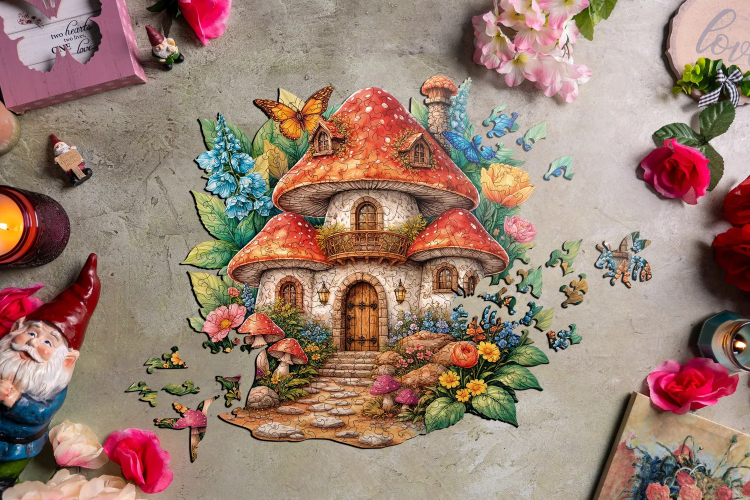 Mosaic Puzzles Mushroom Hideaway puzzle lemn 400 piese fantezie